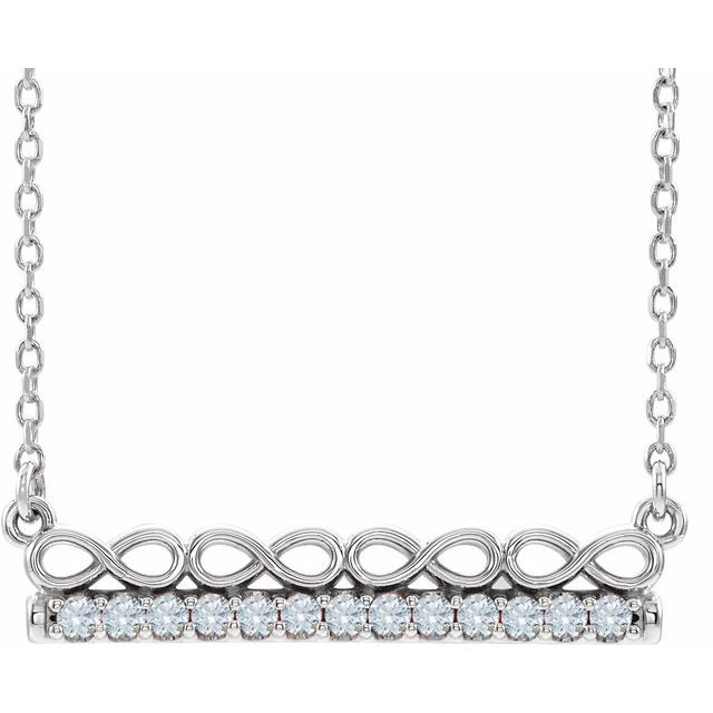 14K White 1/5 CTW Natural Diamond Infinity-Inspired Bar 18