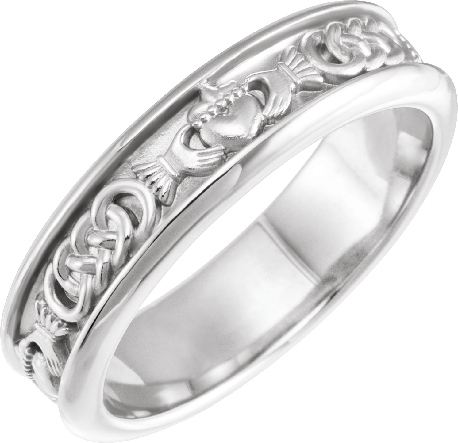 Continuum Sterling Silver Claddagh Ring Size 8.5