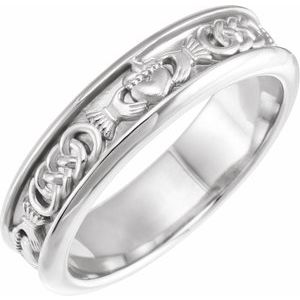 Continuum Sterling Silver Claddagh Band Sze 6.5