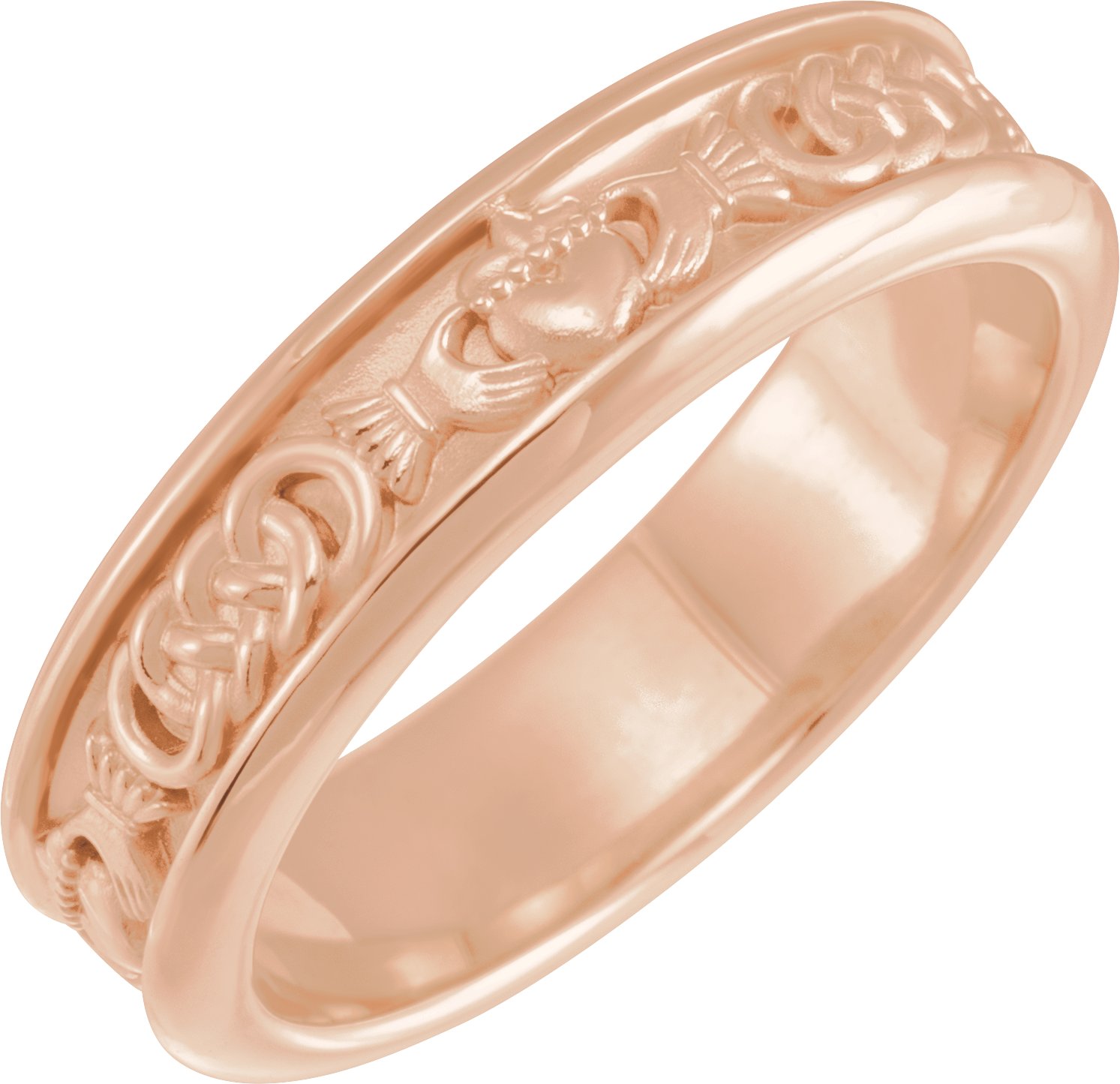 14K Rose Claddagh Ring Size 11.5