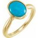 14K Yellow 10x8 mm Natural Turquoise Cabochon Ring