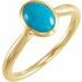 14K Yellow 8x6 mm Natural Turquoise Cabochon Ring