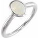 Sterling Silver 8x6 mm Natural White Ethiopian Opal Cabochon Ring