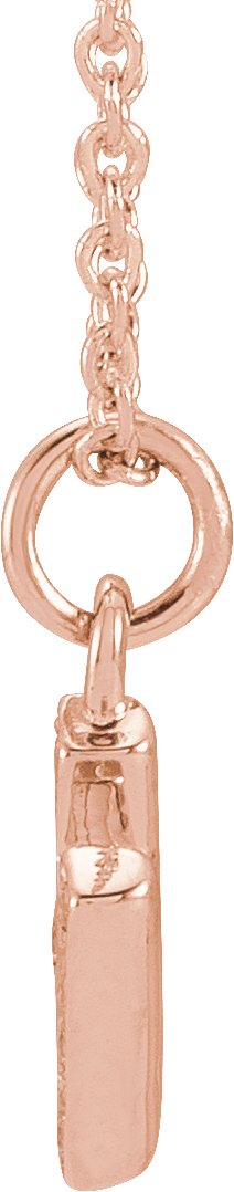 14K Rose .05 CTW Diamond Petite Initial H 16-18 Necklace