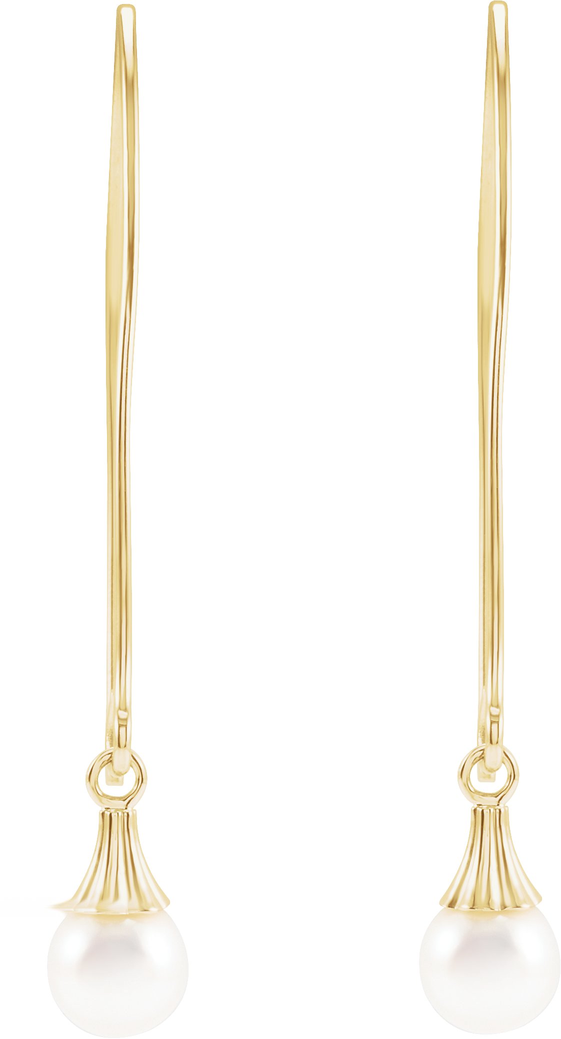 Alternative view of Endless Wire Dangle Earrings – 14K Yellow Gold