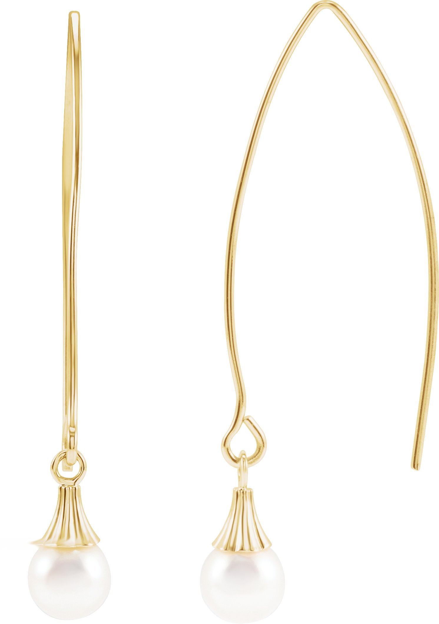 Endless Wire Dangle Earrings – 14K Yellow Gold
