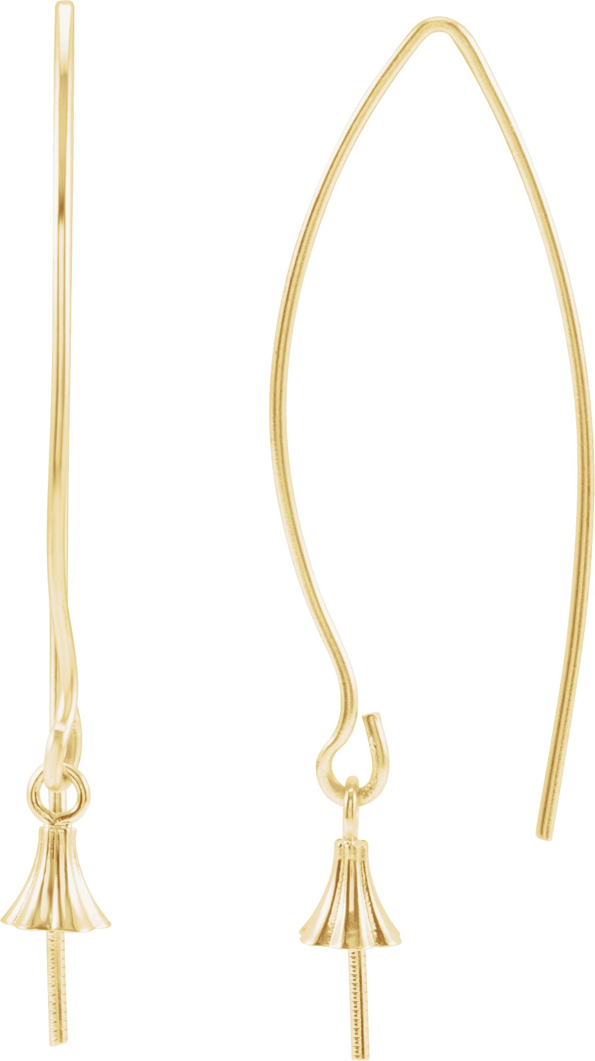 Dangle Wire Pearl Earrings