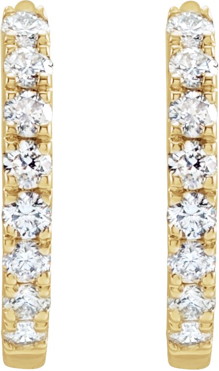 14K Yellow 1/5 CTW Lab-Grown Diamond Hoop Earrings