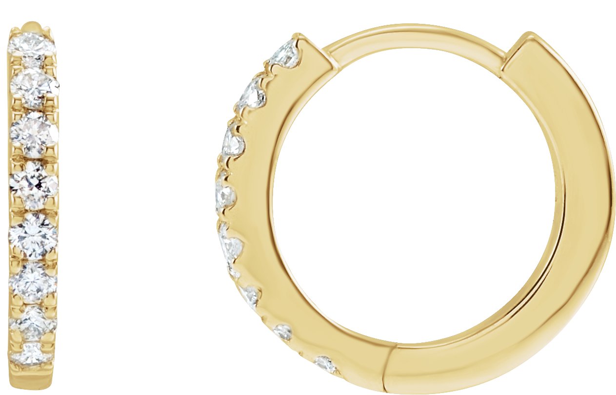 14K Yellow 1/5 CTW Lab-Grown Diamond Hoop Earrings