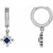 Platinum Lab-Grown Blue Sapphire Beaded Bezel-Set Hoop Earrings