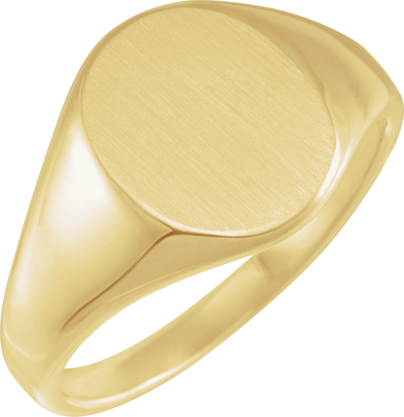 14K Yellow 14.6x12.1 mm Oval Signet Ring