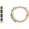 14K Yellow Blue Sapphire Hinged Hoop Earrings Ref 18129717
