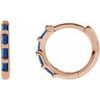 14K Rose Blue Sapphire Hinged Hoop Earrings Ref 18129719