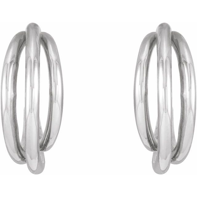 Sterling Silver Multi-Layer Hoop Earrings