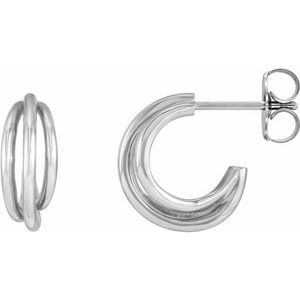 Sterling Silver 12 mm Hoop Earrings