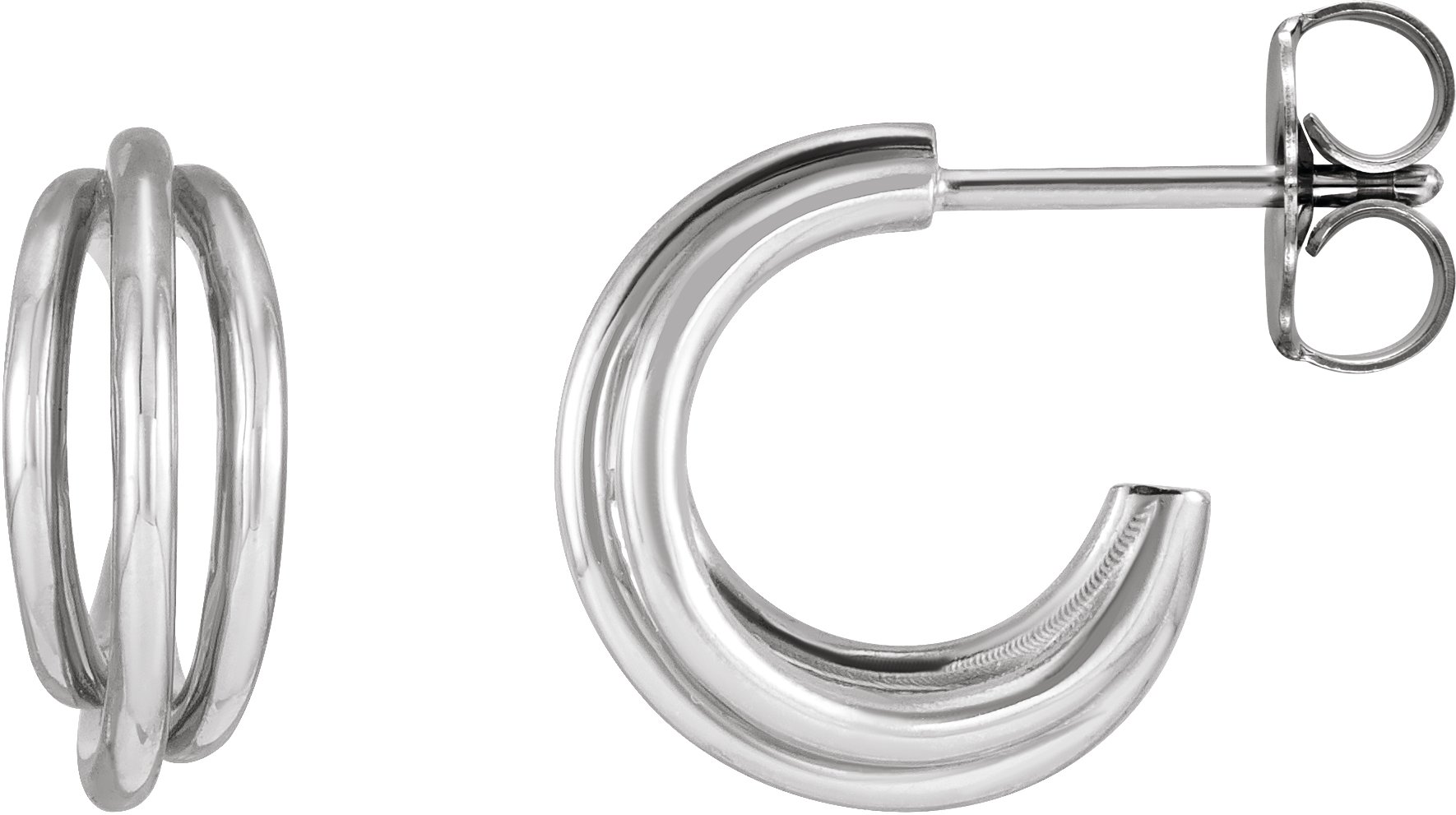 Platinum Left Multi Layer Hoop Earring Ref 18075092