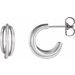 Sterling Silver Left 12 mm Hoop Earrings