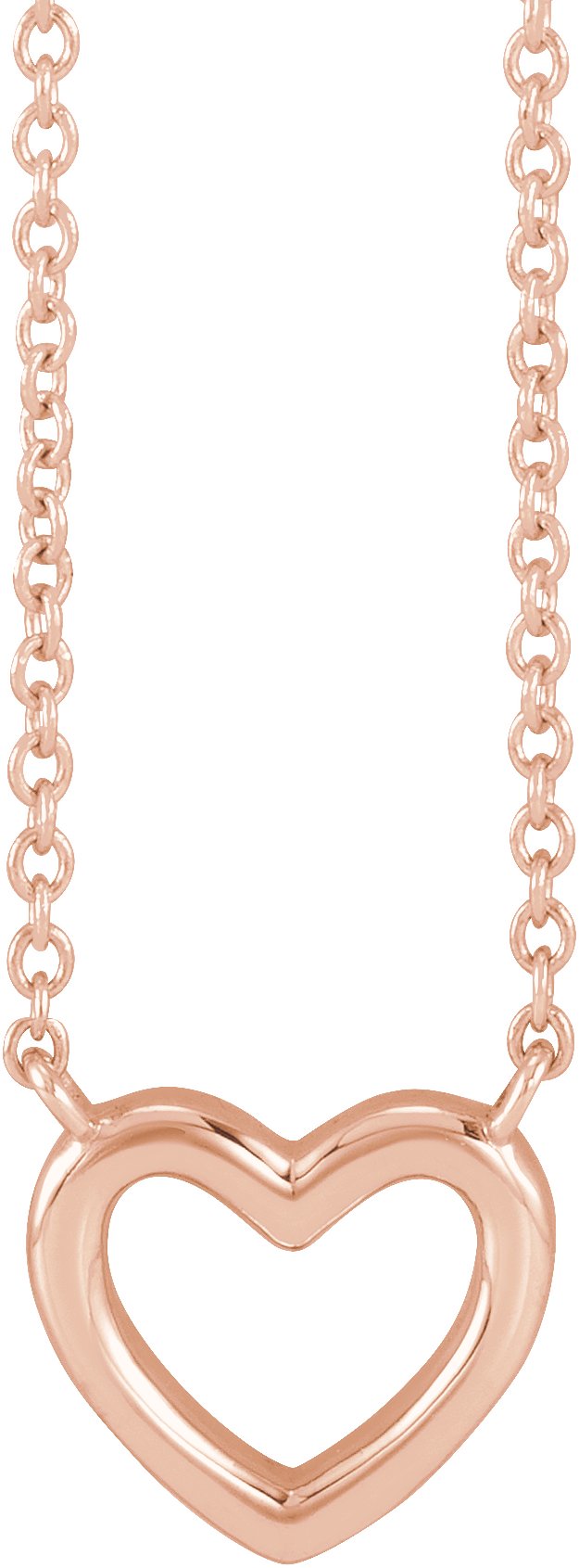 14K Rose Heart 18" Necklace