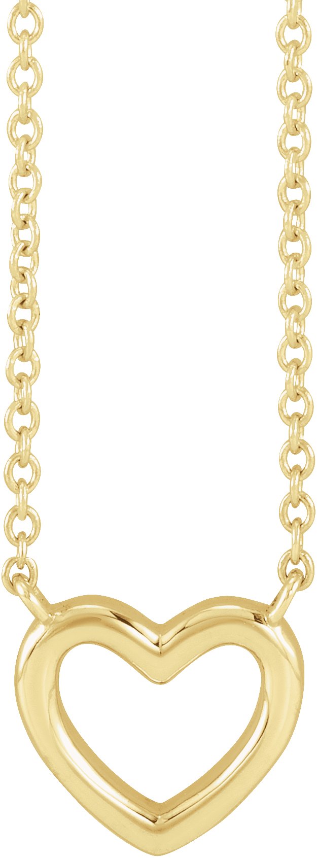 14K Yellow Heart 18" Necklace