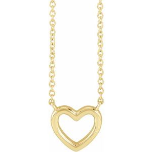 14K Yellow Heart 18" Necklace