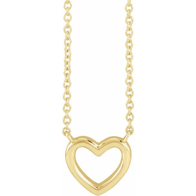 14K Yellow Heart 18 Necklace