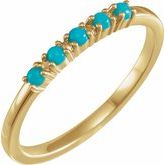 14K Yellow Natural Turquoise Stackable Ring