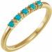 14K Yellow Natural Turquoise Cabochon Stackable Ring