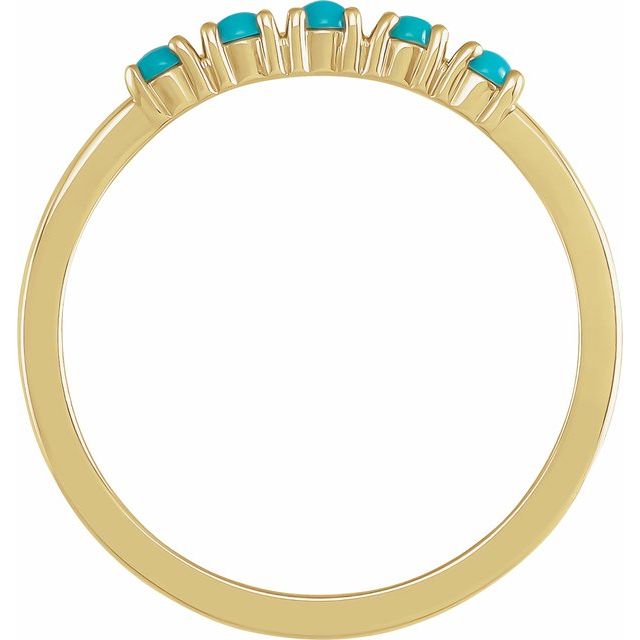 14K Yellow Natural Turquoise Stackable Ring