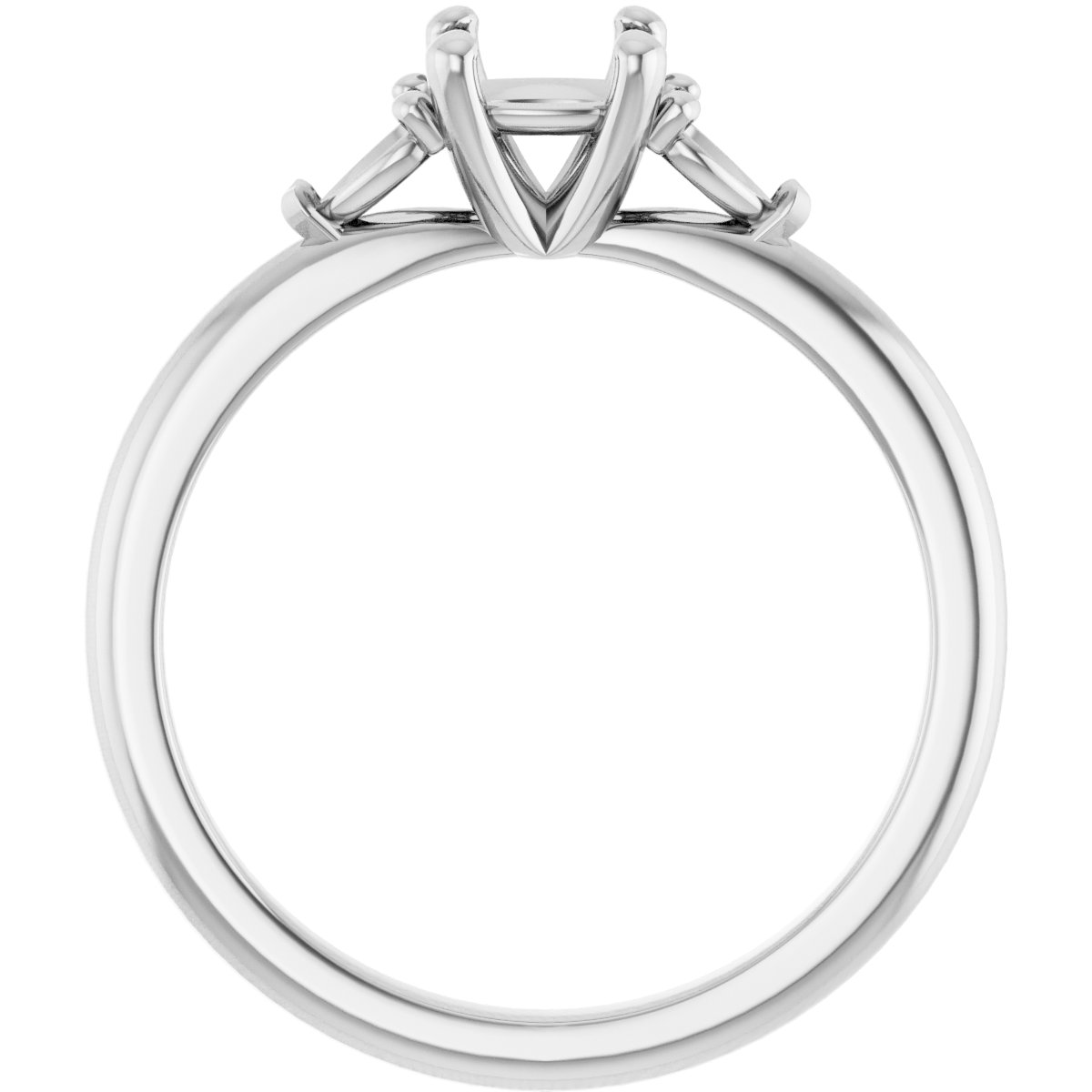 8 mm Square Engagement Ring Mounting view 2