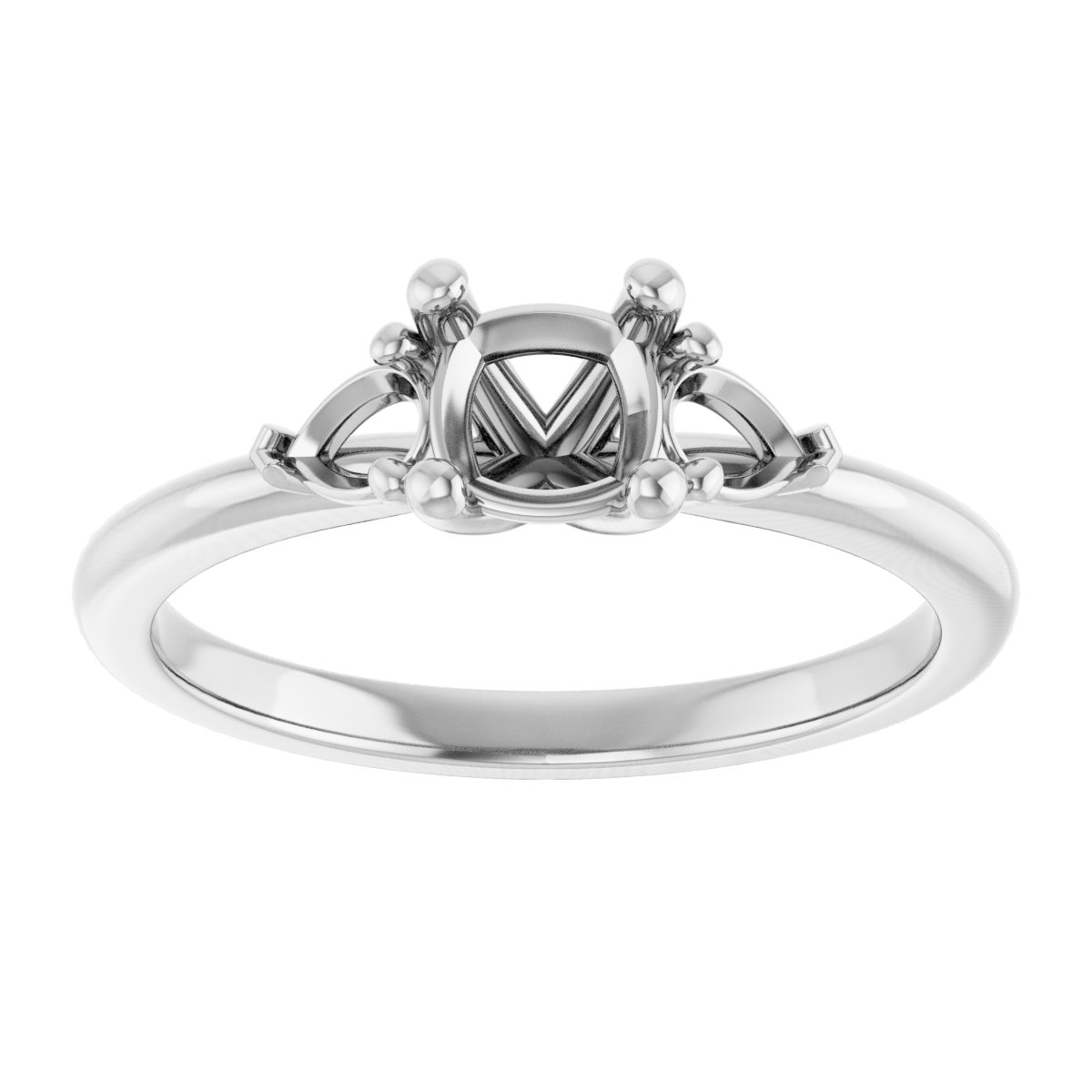 8 mm Square Engagement Ring Mounting view 3