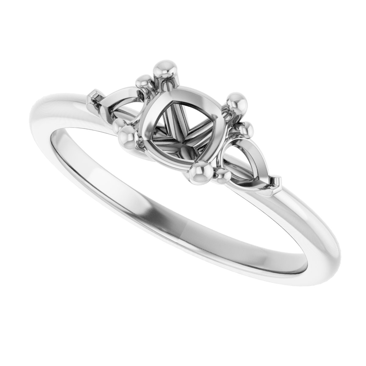8 mm Square Engagement Ring Mounting view 5