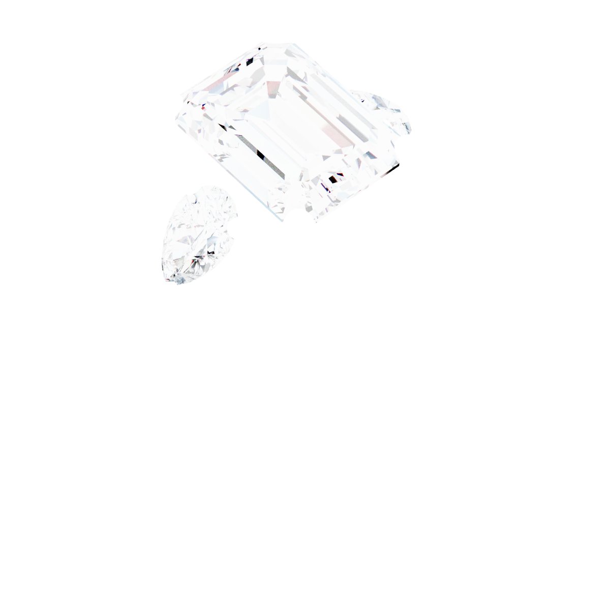 14K White Gold 8x6 mm Emerald 1/3 CTW Natural Diamond Semi-Set Engagement Ring
