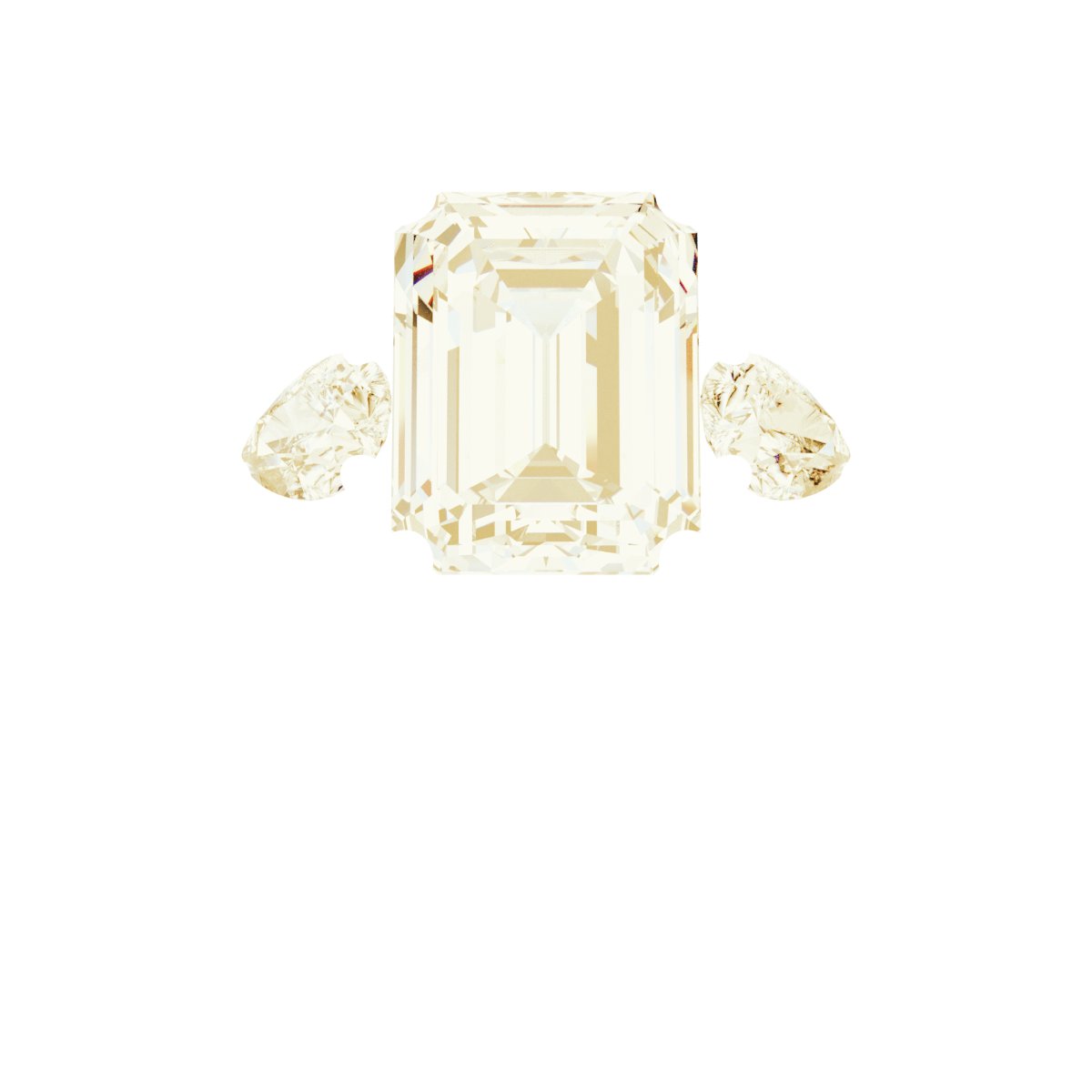 14K Yellow Gold 8x6 mm Emerald 1/3 CTW Lab-Grown Diamond Semi-Set Engagement Ring