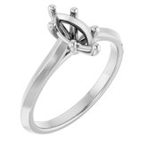 Platinum 9x4.5 mm Marquise Solitaire Engagement Ring Mounting