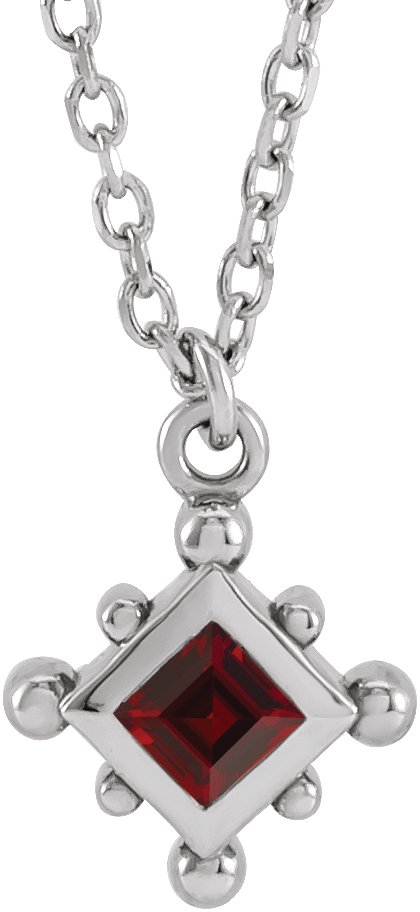 Bezel-Set Beaded Necklace