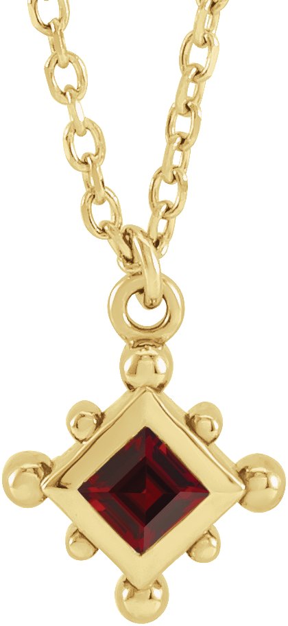 Bezel-Set Beaded Necklace