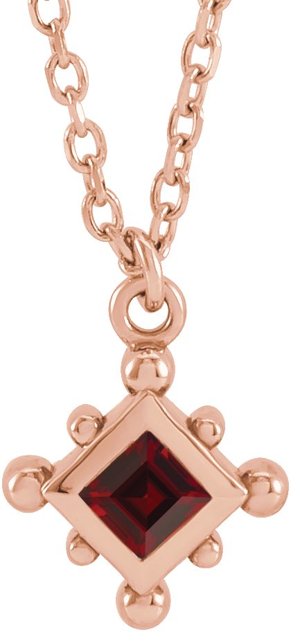Bezel-Set Beaded Necklace