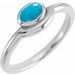 Platinum Natural Turquoise Bezel-Set Cabochon Ring