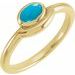14K Yellow Natural Turquoise Bezel-Set Cabochon Ring