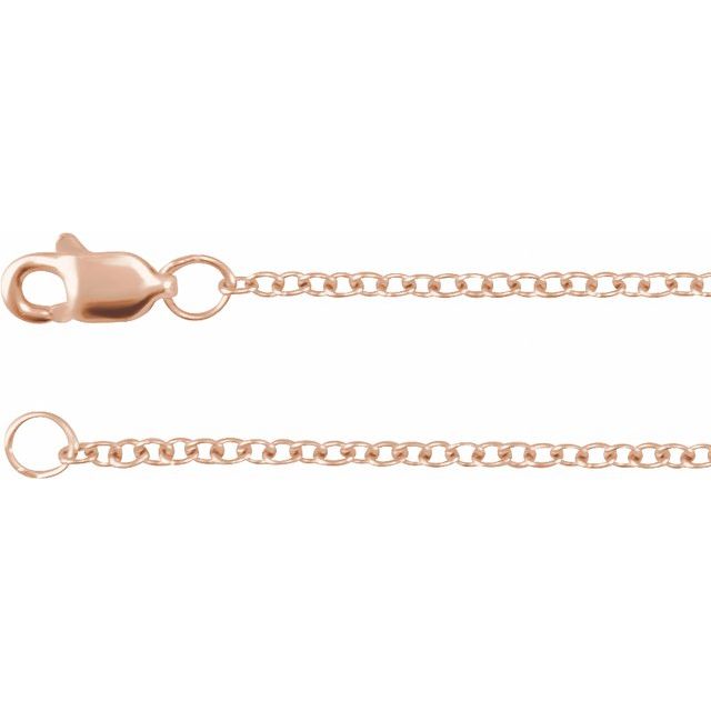 14K Rose 1.5 mm Solid Cable 16" Chain