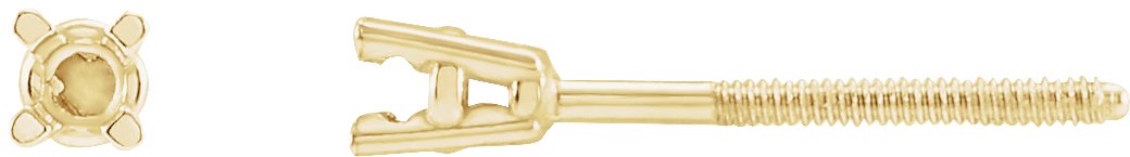 Round 4-Prong Pre-Notched Stud Earrings