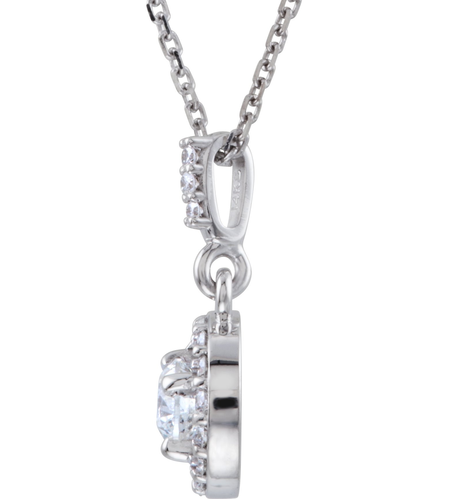 14K White 9/10 CTW Lab-Grown Diamond 18 Necklace