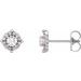 Sterling Silver 7/8 CTW Natural Diamond Halo-Style Earrings