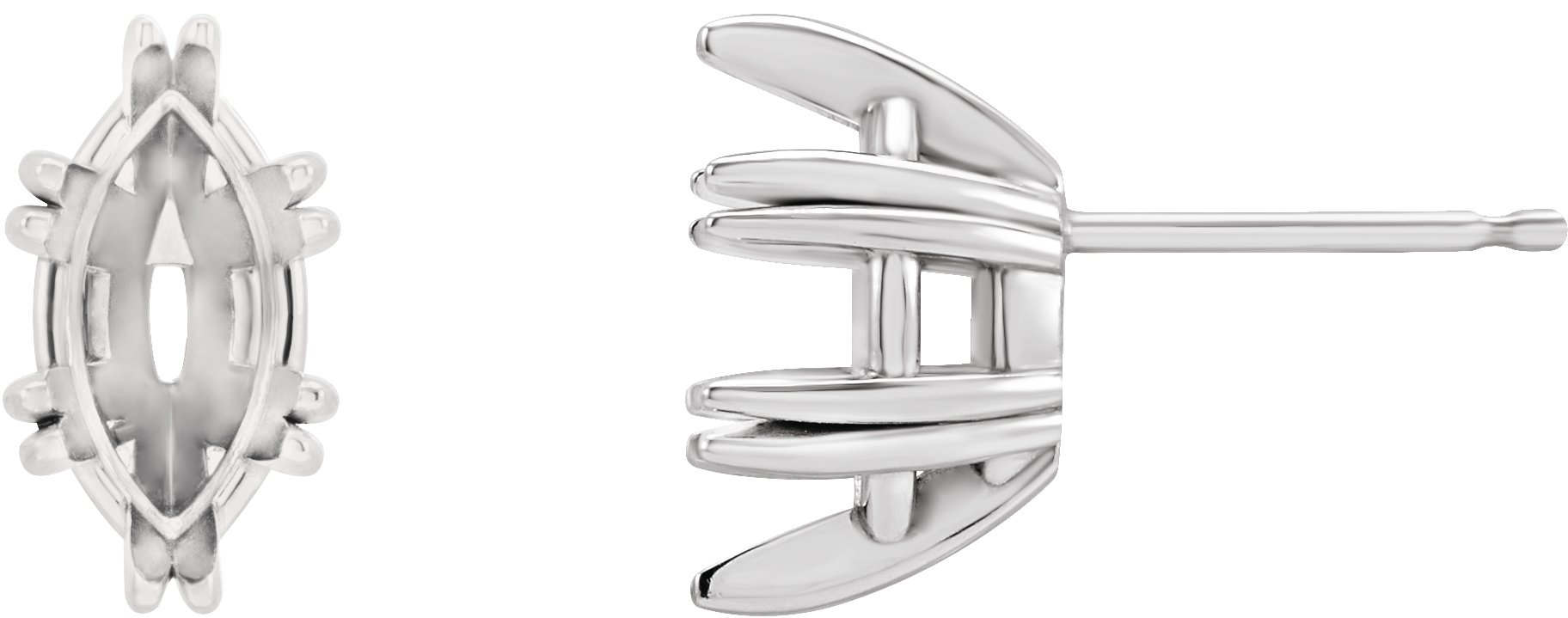 Marquise Double Claw-Prong Stud Earrings