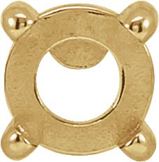 Rose-Cut Round 4-Prong Claw Pre-Notched Earring Setting