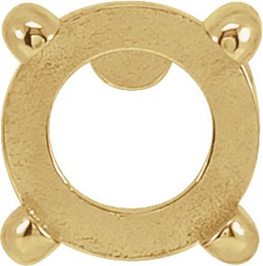 Rose-Cut Round 4-Prong Claw Pre-Notched Earring Setting