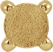 Rose-Cut Round 4-Prong Claw Pre-Notched Earring Setting