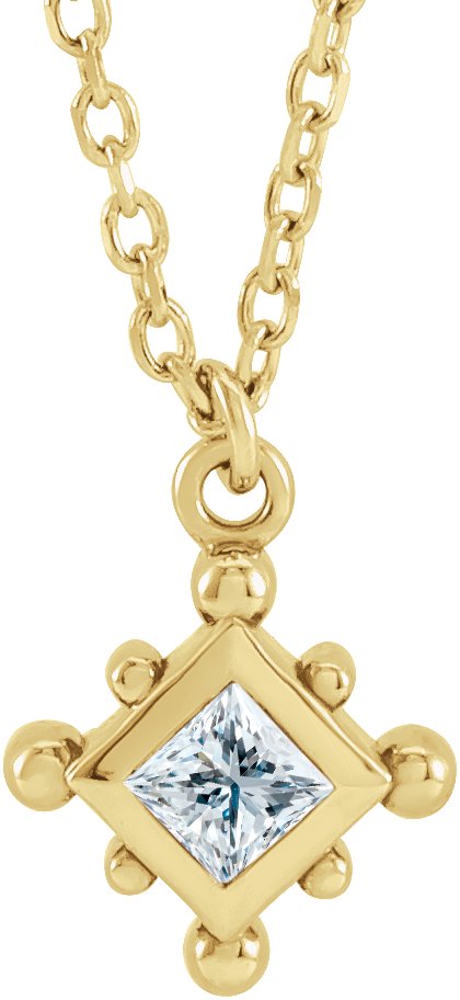 Bezel-Set Beaded Necklace
