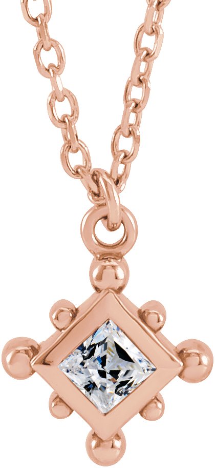 Bezel-Set Beaded Necklace