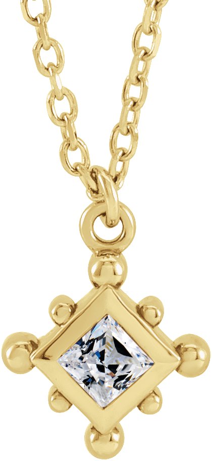 Bezel-Set Beaded Necklace